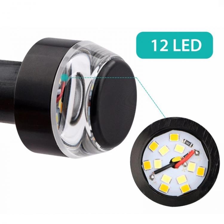Coppia 2pz Luce Maniglia Moto Freccia Led Indicatore Luminoso 12v Spia Manubrio