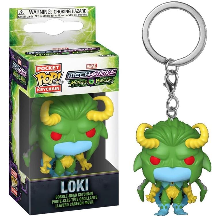 Funko Pop Pocket Keychain Marvel Mech Strike Monster Hunter (Loki) Portachiavi