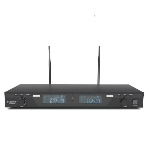 Sistema Microfonico Display Coppia 2 Microfoni Gelato Wireless Uhf Professionale