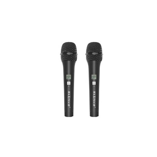 Sistema Microfonico Display Coppia 2 Microfoni Gelato Wireless Uhf Professionale