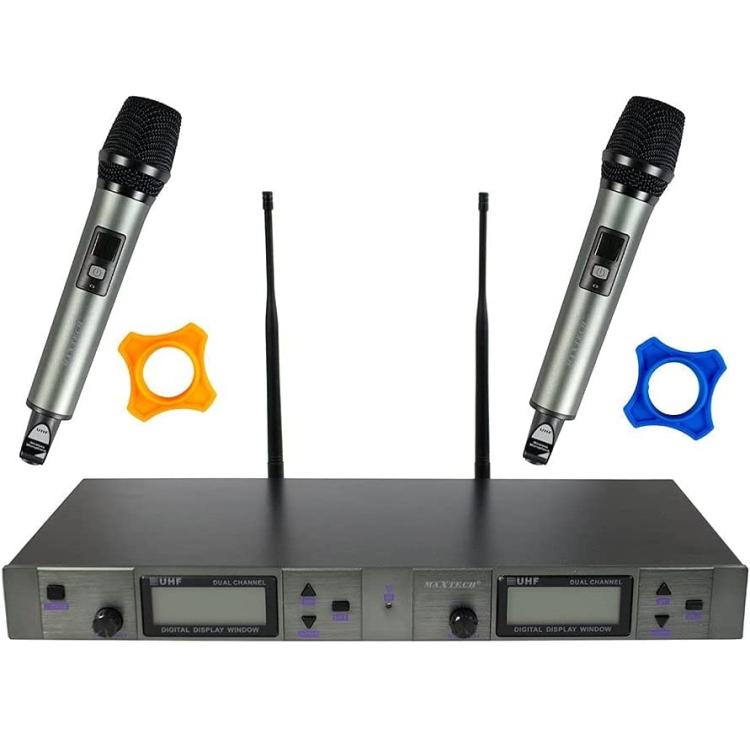 Sistema Microfonico Display Coppia 2 Microfoni Gelato Wireless Uhf Professionale