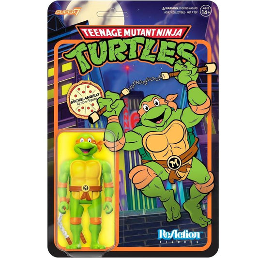 Reaction Super7 Tartarughe Ninja "Michelangelo" Action Figure Turtle Ninja Tmnt