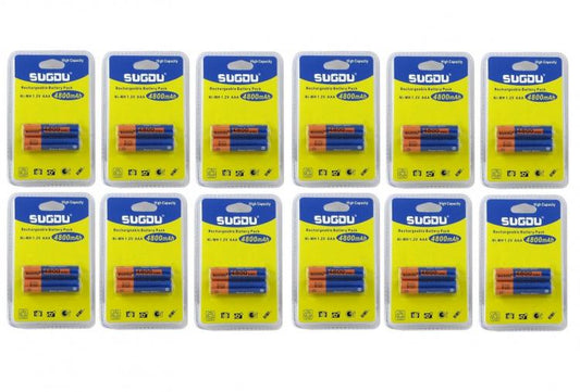 24 BATTERIE MINI STILO AAA RICARICABILI UNIVERSALI Ni-MH 1.2V 4800mAh 12 BLISTER