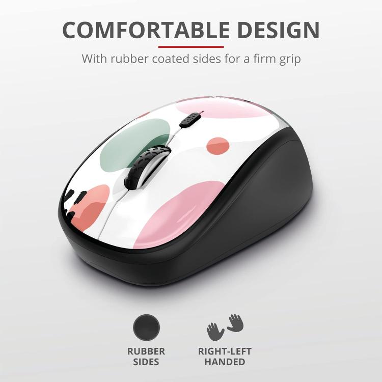 Trust Mouse Ottico Wireless Yvi Sketch Silen 1600 Dpi Usb 24441 Mouse Senza Filo