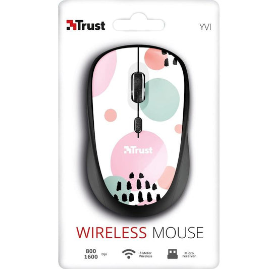 Trust Mouse Ottico Wireless Yvi Sketch Silen 1600 Dpi Usb 24441 Mouse Senza Filo