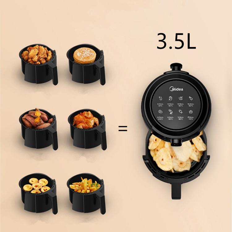 Midea Friggitrice Ad Aria Senza Olio Airfryer Tn35A2 6000 Series 3.5L 1450W Nero