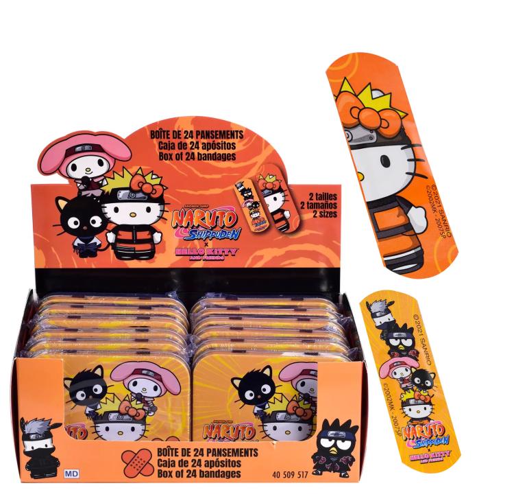 Naruto Shippuden X Hello Kitty Box 24 Medicazioni Adesive Cerotti Sterili Gadget