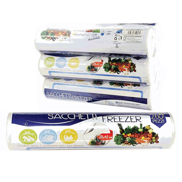3 ROTOLI DA 260 BUSTE SACCHETTI 28X42 SACCHI FREEZER ALIMENTI CONGELATORE FRIGO