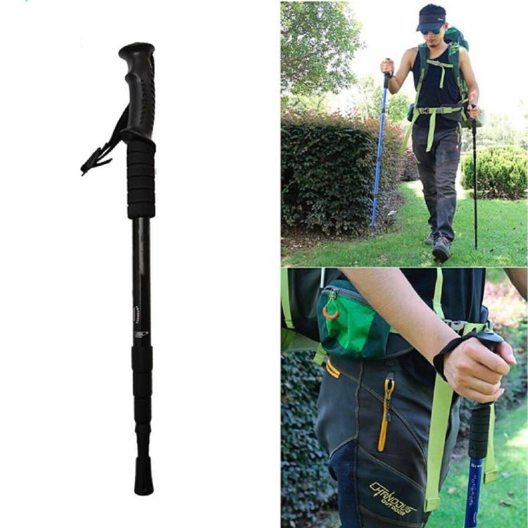 COPPIA 2pz BASTONI DA TREKKING TELESCOPICO REGOLABILE ESCURSIONI PASSEGGIO NERO