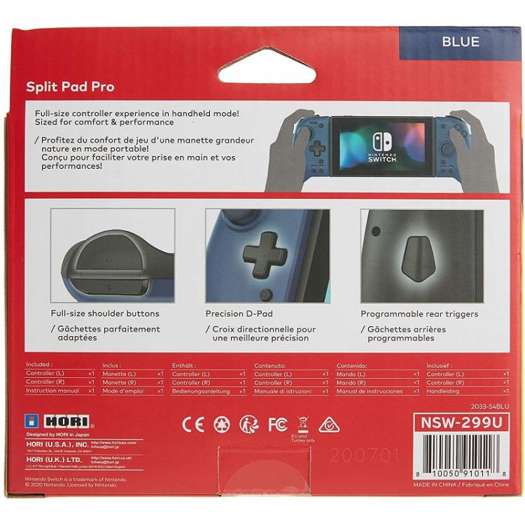 Hori Nintendo Switch Controller Split Pad Game Pro Joy-Con Midnight Blue Nuovo