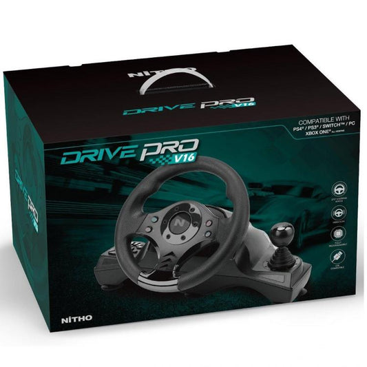 Nitho Volante E Pedaliera Sterzo Drive Pro V16 Ps4 Nintendo Switch Xbox One Pc