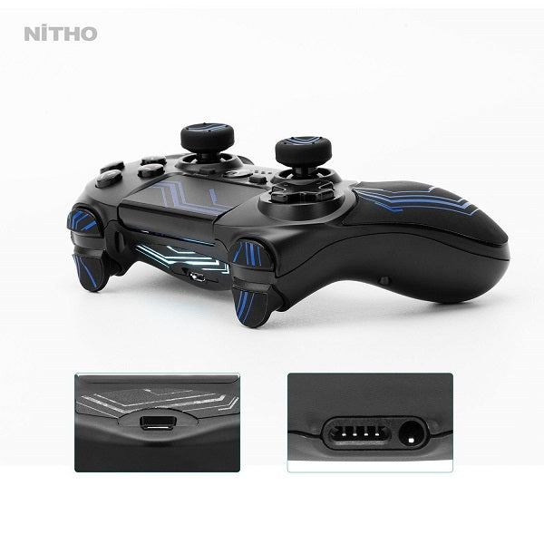 Nitho Controller Ps4 Ps3 Pc Windows Gamepad Pad Wireless Adonis Black Blue Usb