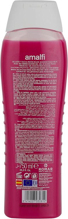AMALFI - DERMO CARE BAGNOSCHIUMA - SHOWER GEL BAGNO DOCCIA 750ml FRUTTI ROSSI
