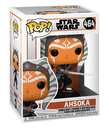 Funko Pop ! Star Wars Mandalorian (464) Ahsoka With Lightsabers Vinyl Figure 9Cm