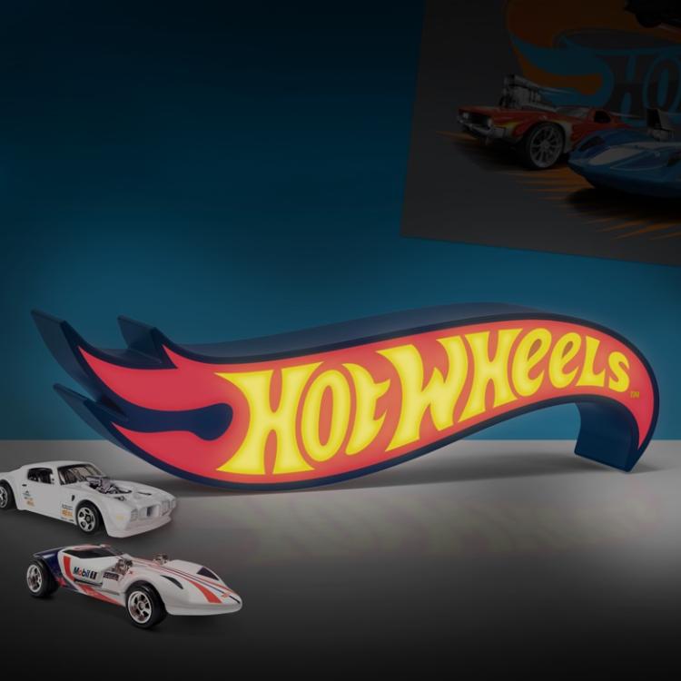Paladone Hot Wheels Logo Light Lampada Da Tavolo Applique A Parete Cars Machine