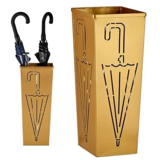 Portaombrelli In Ferro Porta Ombrelli Design Stand Vaschetta Salvagoccia Oro