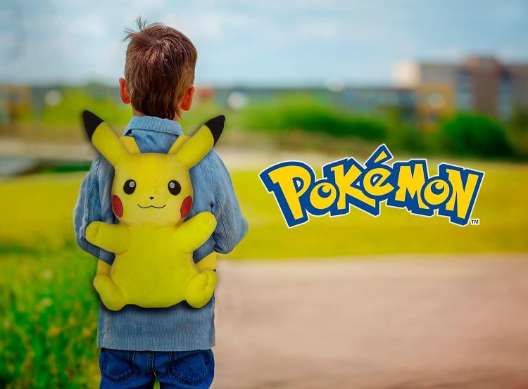 Peluche Zaino Pokemon Pikachu 36Cm Pupazzo Giocattolo Toys Puppet