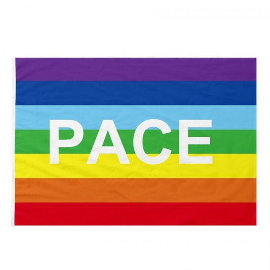 BANDIERA DELLA PACE ARCOBALENO 90x150cm ASOLA PACIFISTA FLAG PEACE MULTICOLORE