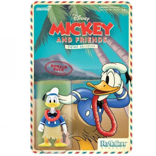 Super7 Disney Mickey & Friends "Donald" Duck Paperino Hawaii Reaction Figure 9Cm
