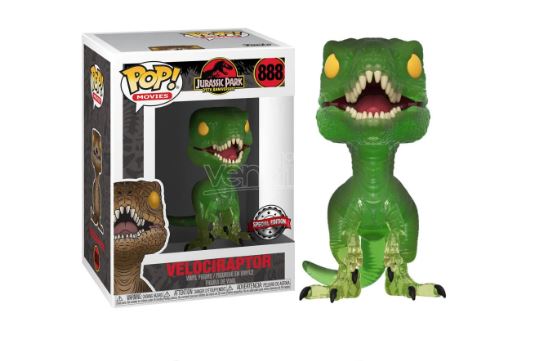 Funko Pop Tees Jurassic Park Velociraptor 888 Special Edition + T-Shirt Taglia M