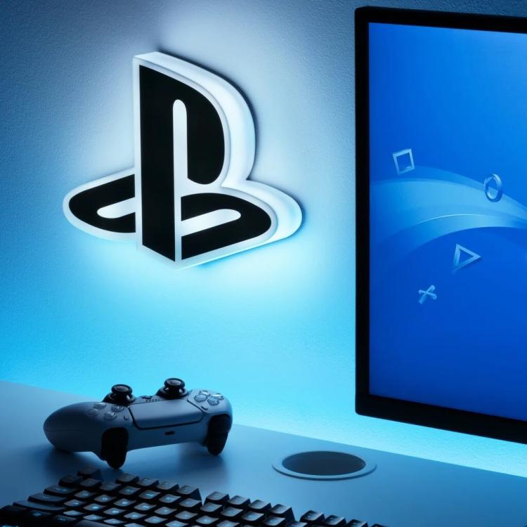 Paladone Lampada Ufficiale Sony Playstation Logo Light Led Gaming Office Ps5 Ps4