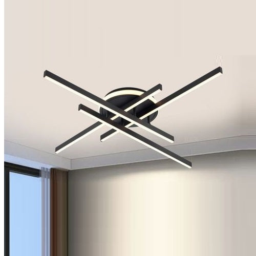 Plafoniera Moderna A Led 45 Watt Lampada Lampadario Nero Soffitto Naturale 4000K