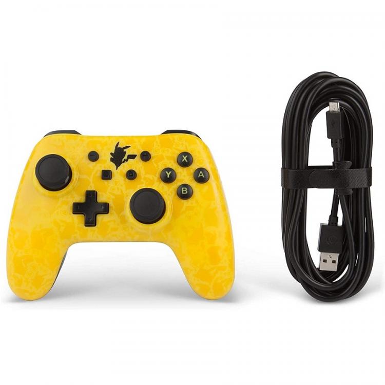 Powera Wired Controller Nintendo Switch Pikachu Silhouette Giallo Joystick - Pad