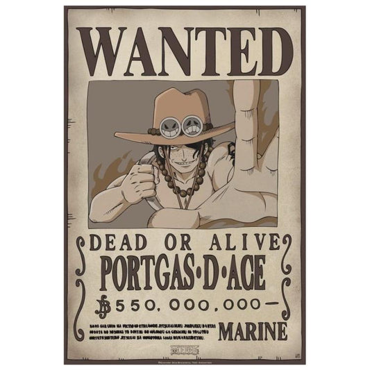 ABYSTYLE (ONE PIECE) POSTER: WANTED PORTGAD D. ACE (52X35) ANIME MANGA LIMITED