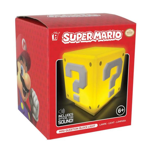 Paladone Lampada Da Tavolo +Suono Nintendo Super Mario Mini Question Block Light