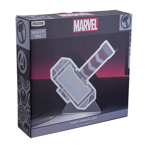Paladone Box Light Marvel Thors Hammer 2D Martello Di Thor Lampada Led 16Cm
