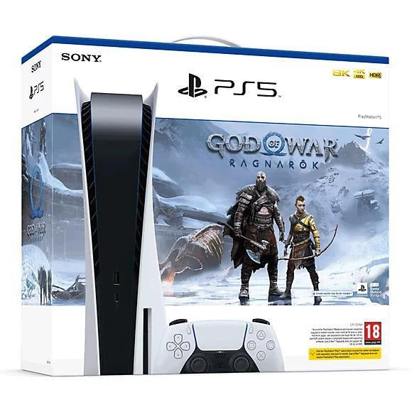 Sony Console Ps5 Standard 825Gb White Bundle Playstation 5 + God Of War Ragnarok
