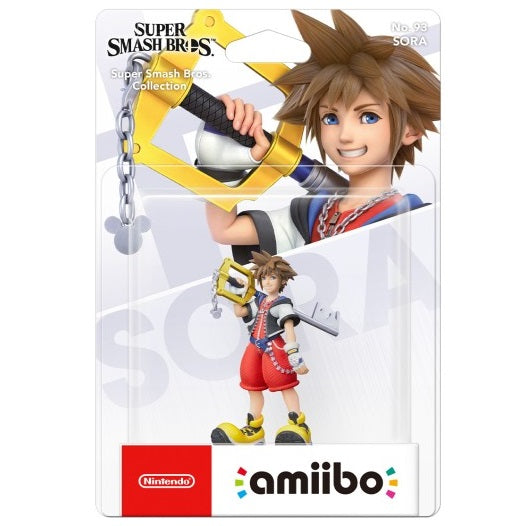 AMIIBO - SUPER SMASH BROS. SORA FIGURE N. 93 KINGDOM HEARTS DISNEY DA COLLEZIONE