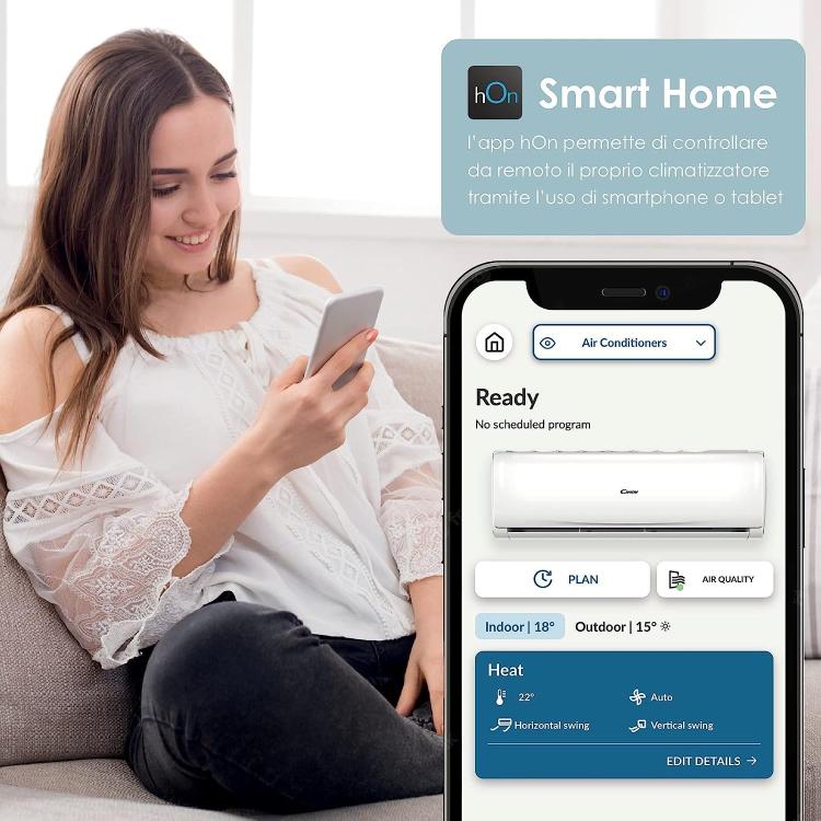 Candy Pura Climatizzatore Condizionatore 18000 Btu Inverter R32 A++ Wifi + App
