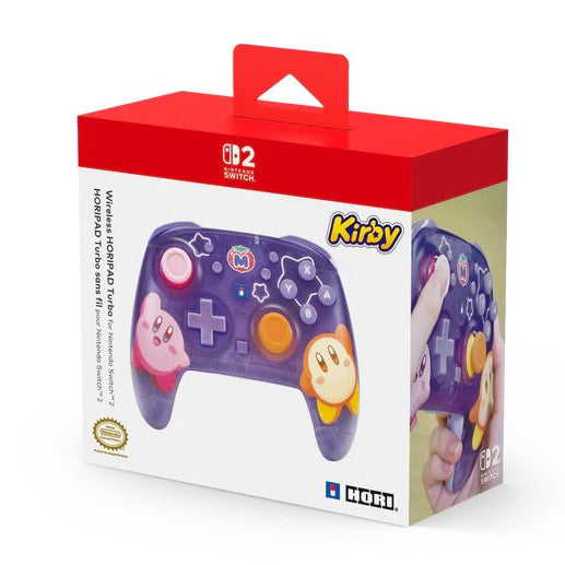 HORI - Wireless HORIPAD Turbo - Kirby (Kirby and Waddle Dee) Controller da Gaming Senza Fili per Nintendo Switch 2 Funziona anche con Nintendo Switch/Oled/Lite