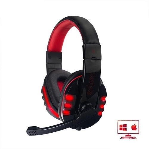 CUFFIE DA GIOCO GAMING HEADSET MICROFONO CUFFIA PC COMPUTER CHAT WINDOWS - bs401