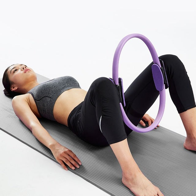 CERCHIO ANELLO PILATES RING MAGIC CIRCLE ATTREZZO FITNESS YOGA ACCESSORI - BLU