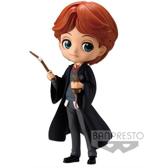 BANPRESTO Q POSKET HARRY POTTER RON WEASLEY WITH SCABBERS BANDAI FIGURE 14CM