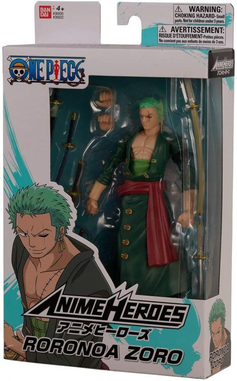 BANDAI | ONE PIECE ANIME HEROES 17cm (RORONOA ZORO) - ACTION FIGURE MANGA RUBBER
