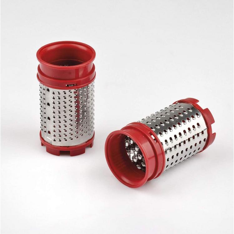 Girmi Grattugia Ricaricable 2 Rulli Inox Rosso/Bianco Formaggio 12W Casa Cucina