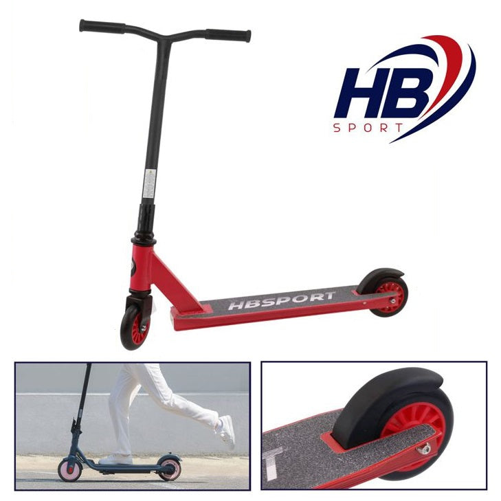 Hb Sport Monopattino Compatto Con 2 Ruote In Metallo Per Bambino/Bambina | Rosso