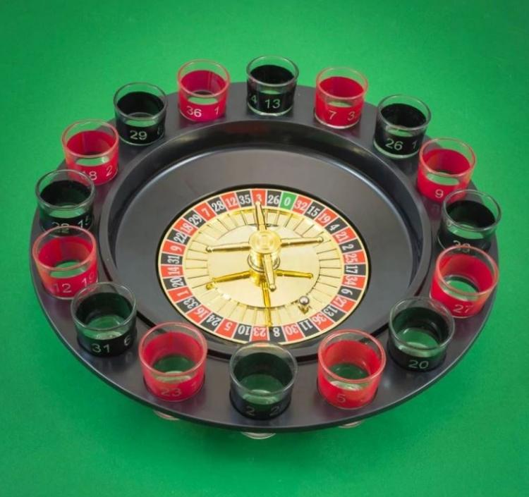 Roulette Alcolica Con 16 Bicchierini Shot Gioco Da Tavolo Drinking Festa Regalo