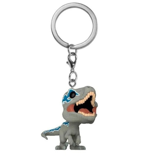 Funko Pop ! Keychain Pocket Jurassic World - (Velociraptor Blue) Portachiavi 4Cm