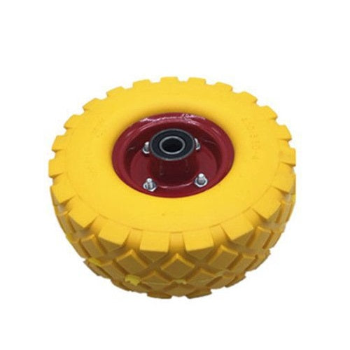 2PZ RUOTA PIENA IN GOMMA PER CARIOLA CARRELLO CUSCINETTO 260LB 200KG 4.10/3.50-4