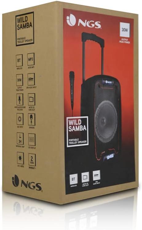 Ngs Speaker Wild Samba Portatile Bt + Mic Ricaricabile 30W Cassa Bluetooth