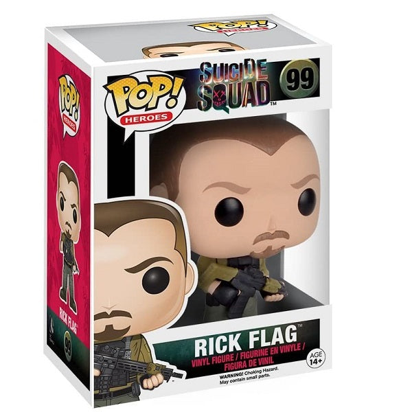 Funko Pop Heroes Dc Suicide Squad 99 Rick Flag Joel Kinnaman Vinyl Figure Statua