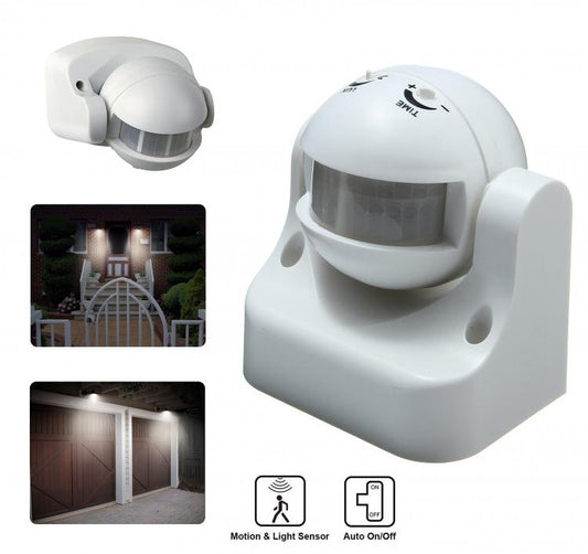 2x SENSORE DI MOVIMENTO INFRAROSSI 180 PIR CREPUSCOLARE RILEVATORE PRESENZE FARO