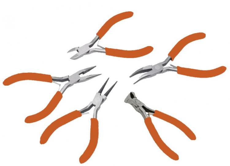 Set 5 Pinze Di Precisione Tronchesina Molle Pinzette Per Meccanica Elettronica