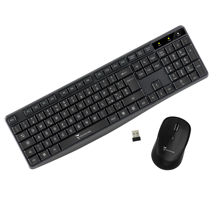 Techmade Combo Set Tastiera + Mouse Wireless Keyboard Layout Italia Pc/Portatile