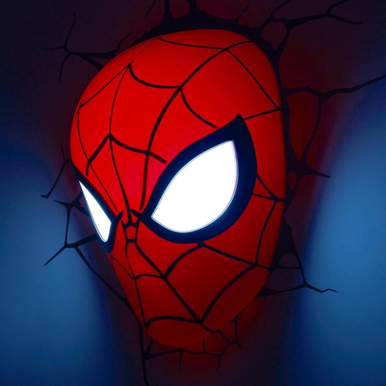 Marvel Lampada A Muro Decorazione Spiderman 3D Deco Light Applique Led + Sticker