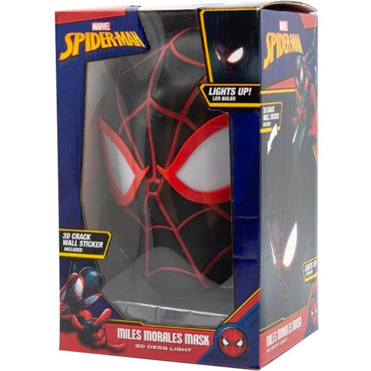 Marvel Lampada Muro Spiderman Miles Morales 3D Deco Light Applique Led + Sticker